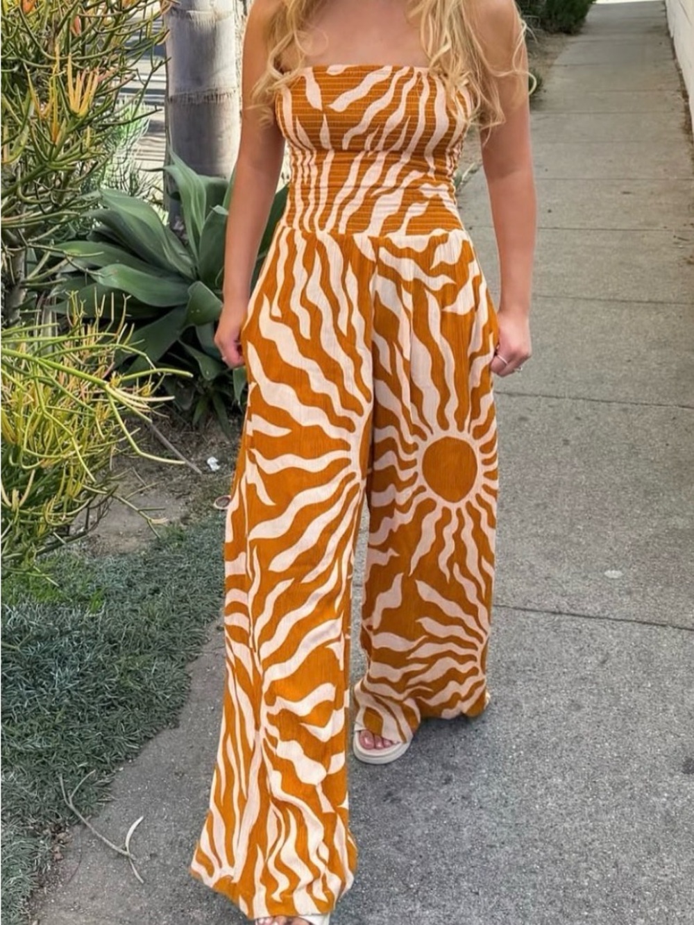 Patrons of Peace Luna Vista Strapless Wide-Leg Jumpsuit